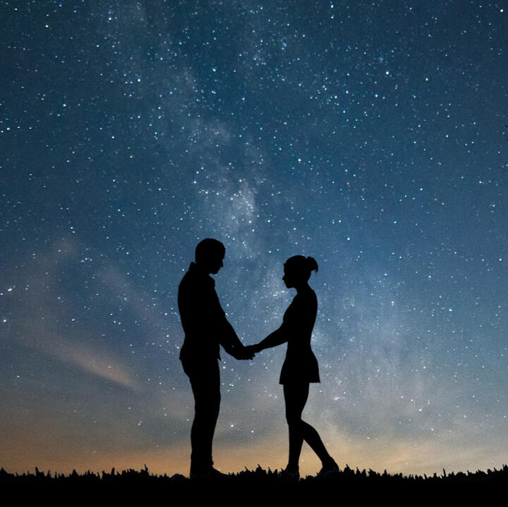 Dark Tingles couple under starry skies